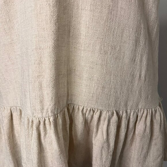 LA HEARTS Sz Sm Linen Blend adjust Spaghetti Strap Mini Dress Ruffle Hem Boho - Picture 5 of 12